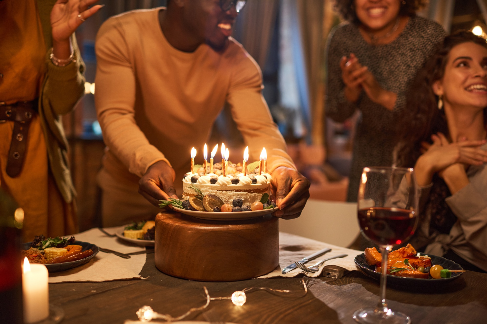Birthday cake at a birthday party